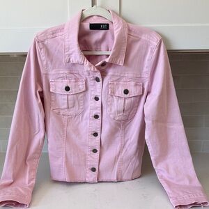 KUT from the Kloth Pink Kara Denim Jacket – L – NWOT